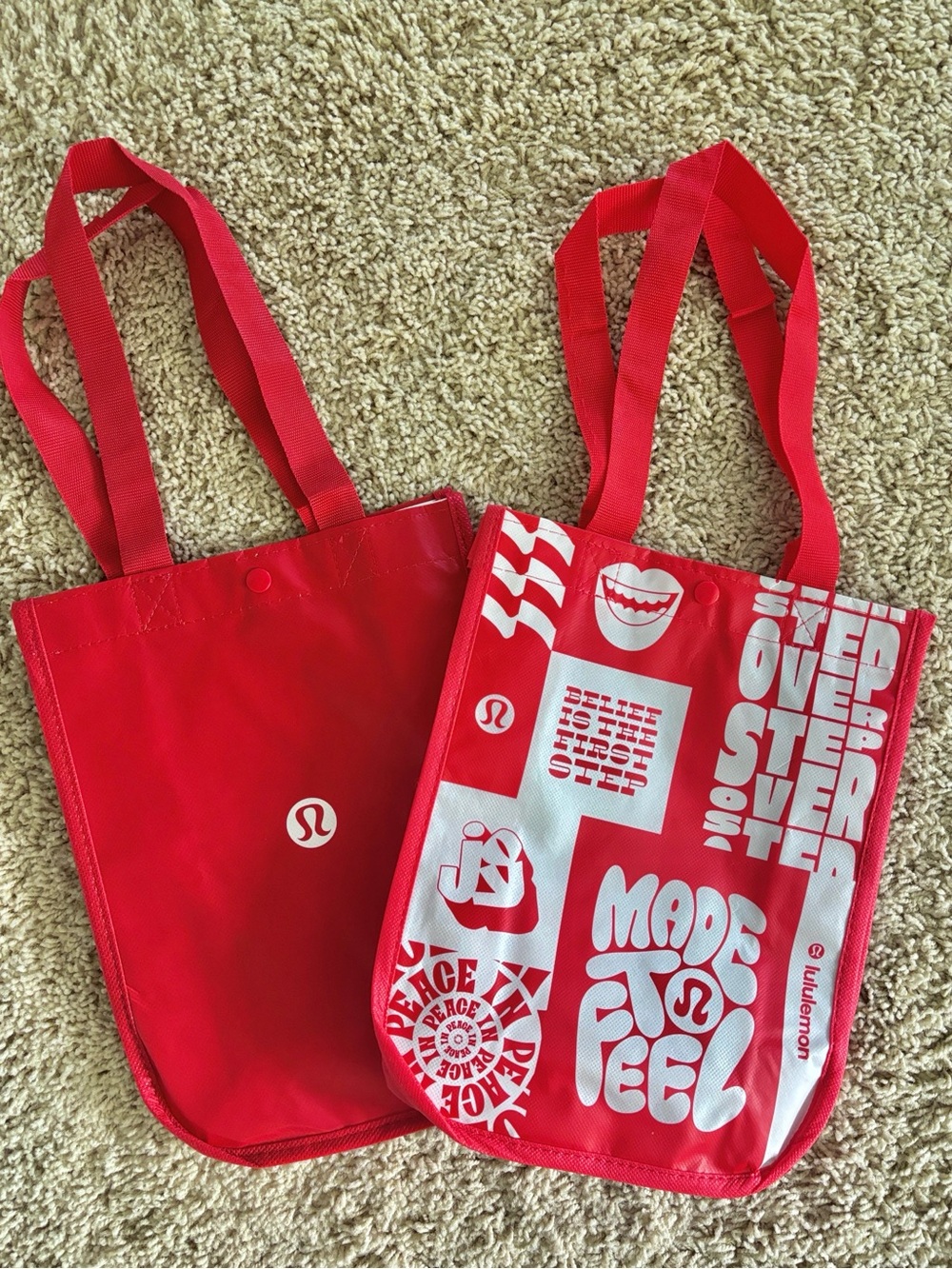Set of 2 Lululemon Small Reusable Red Color Bags